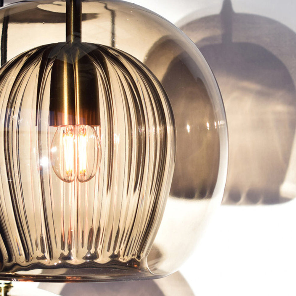 Elara Haus Glass Pendant Light - Clear & Amber Glass Kitchen Pendant Lighting 7