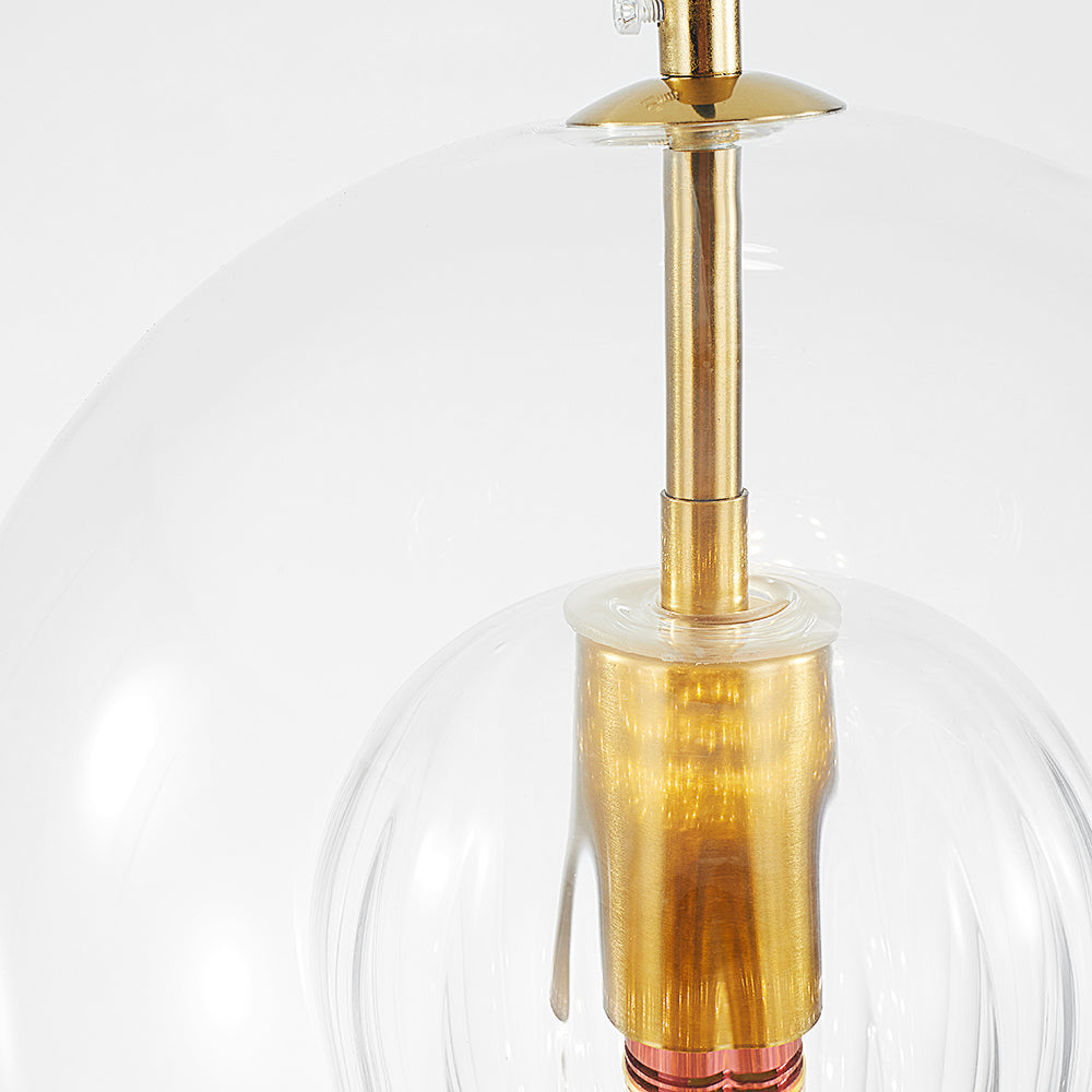Elara Haus Glass Pendant Light - Clear & Amber Glass Kitchen Pendant Lighting 8