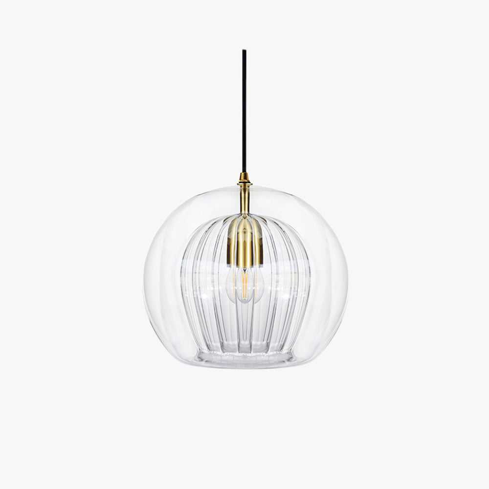 Elara Haus Glass Pendant Light - Clear & Amber Glass Kitchen Pendant Lighting 1
