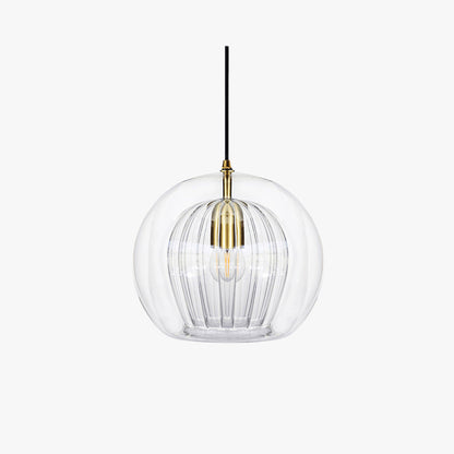 Elara Haus Glass Pendant Light - Clear & Amber Glass Kitchen Pendant Lighting 1