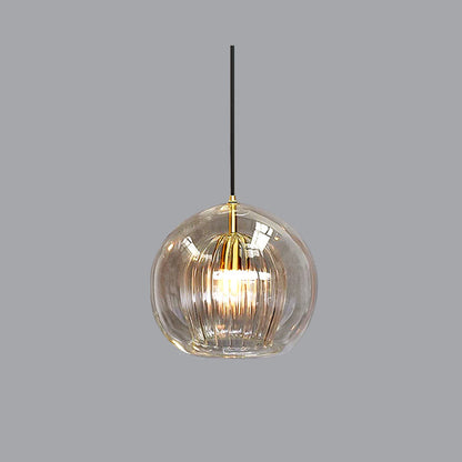Elara Haus Glass Pendant Light - Clear & Amber Glass Kitchen Pendant Lighting 5