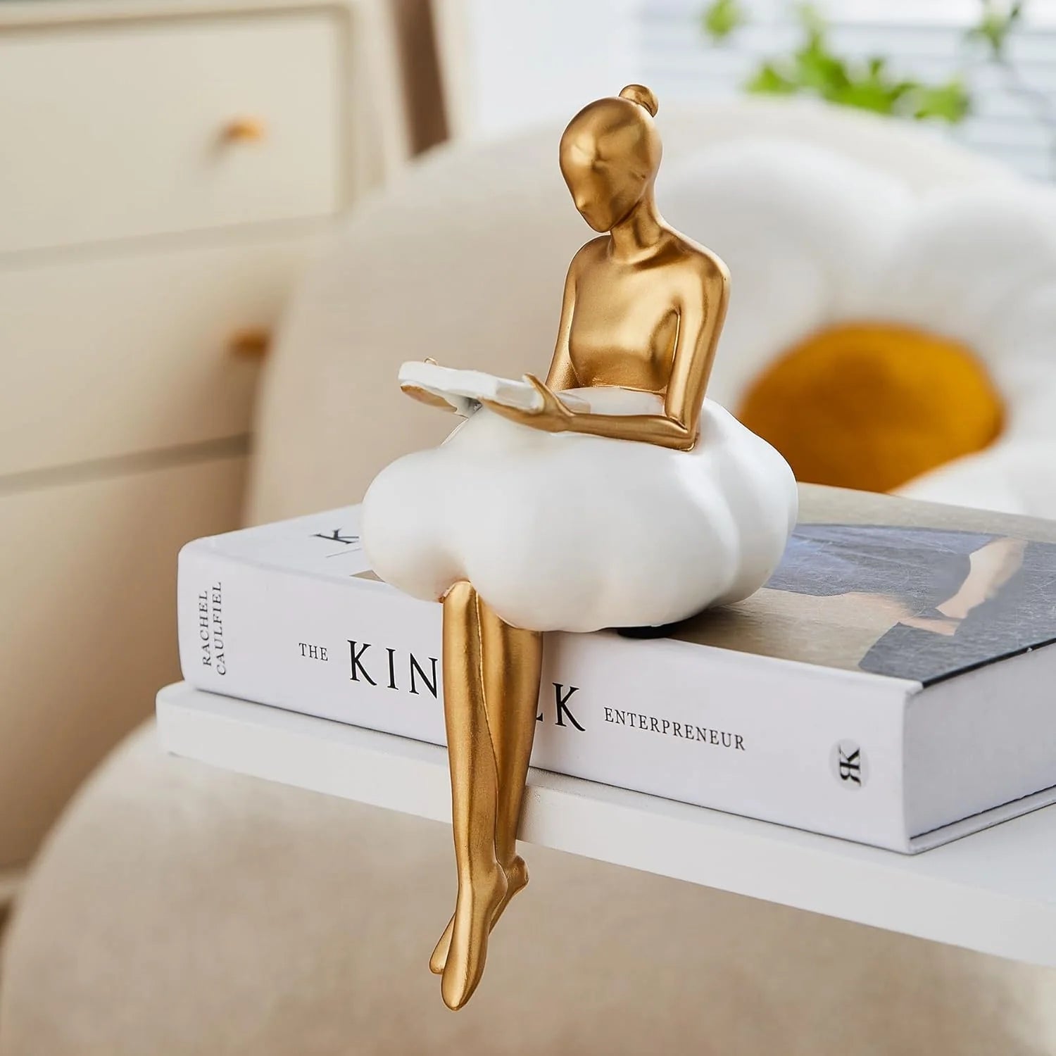 OCS - Reading Woman on Cloud Sculpture - Resin Art Object 0