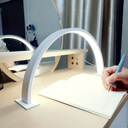 Crescent Moon LED Desk Lamp | Adjustable USB Metal Light 0