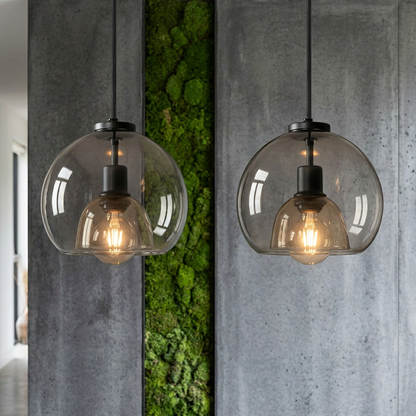 Elara Haus Hand-Blown Double Glass Orb Ceiling Lamp