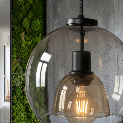 Elara Haus Hand-Blown Double Glass Orb Ceiling Lamp