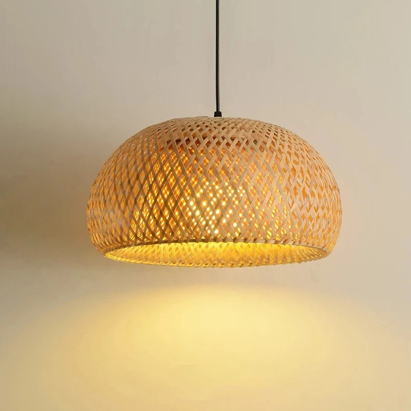 Boho Rattan Pendant Lamp – Handwoven Bamboo Ceiling Lamp 1