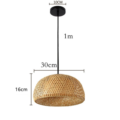 Boho Rattan Pendant Lamp – Handwoven Bamboo Ceiling Lamp 4