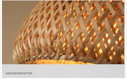 Boho Rattan Pendant Lamp – Handwoven Bamboo Ceiling Lamp 7