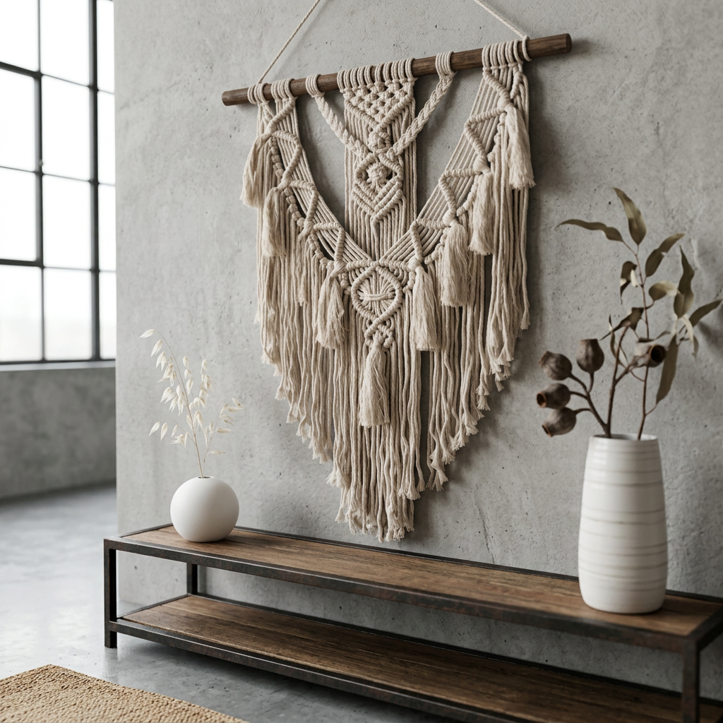 Elara Haus Handwoven Rope Macrame Wall Tapestry