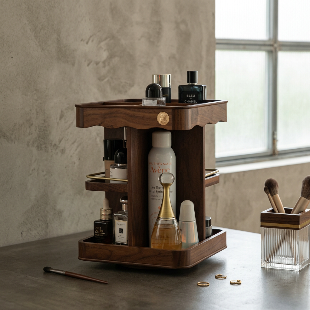 Elara Haus Heritage Timber Rotating Vanity Carousel