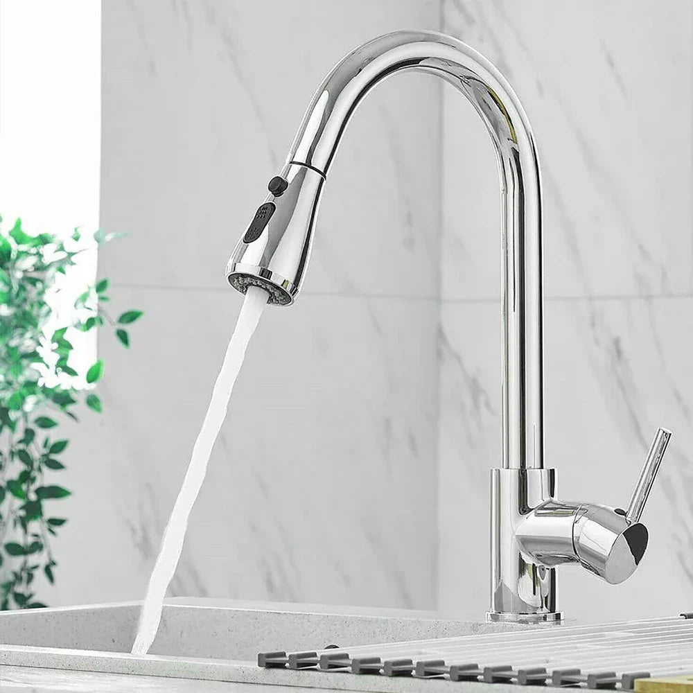 Skanto | Extendable Faucet with Single Lever Mixer - Flexible Faucet with Shower Function, High Quality Stainless Steel, Ideal for Modern Kitchens, Easy Installation 6