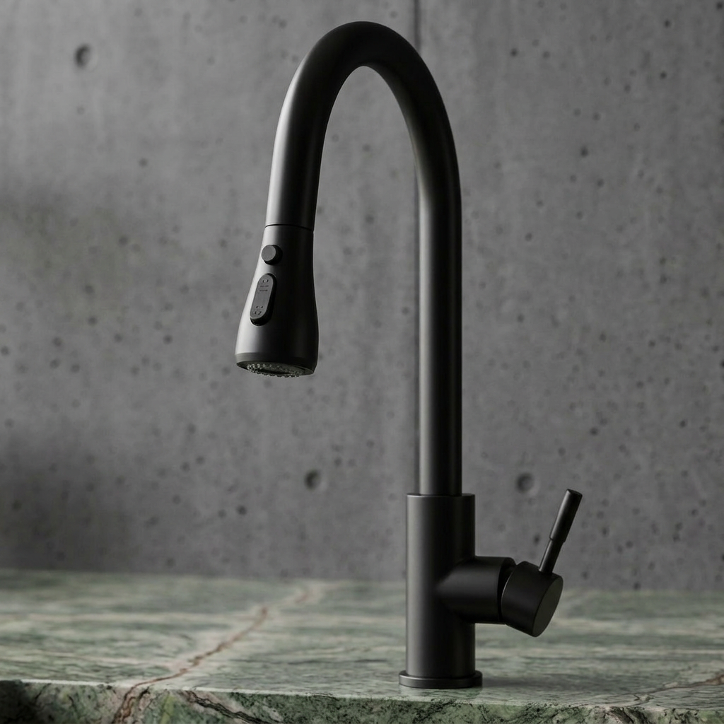 Elara Haus High-Arc Extendable Kitchen Faucet with Dual-Mode Sprayer
