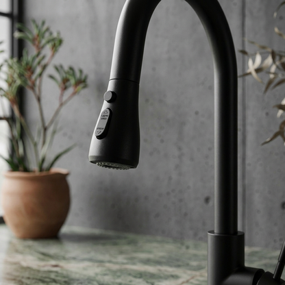 Elara Haus High-Arc Extendable Kitchen Faucet with Dual-Mode Sprayer