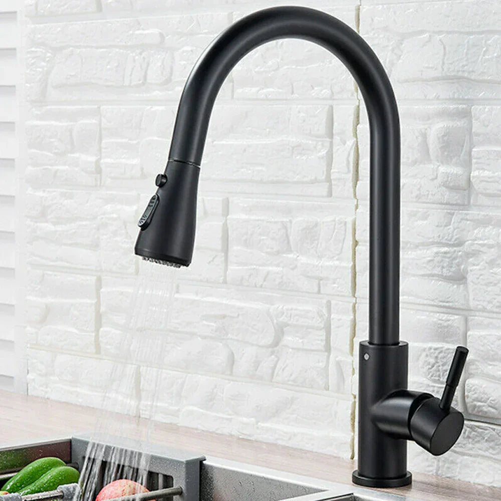 Skanto | Extendable Faucet with Single Lever Mixer - Flexible Faucet with Shower Function, High Quality Stainless Steel, Ideal for Modern Kitchens, Easy Installation 0