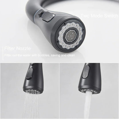 Skanto | Extendable Faucet with Single Lever Mixer - Flexible Faucet with Shower Function, High Quality Stainless Steel, Ideal for Modern Kitchens, Easy Installation 1
