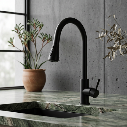 Elara Haus High-Arc Extendable Kitchen Faucet with Dual-Mode Sprayer