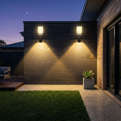 Elara Haus High-Output Solar LED Security Floodlight with Remote Control