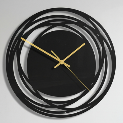Elara Haus High-Quality Artistic Geometric Wall Clock - Non-Ticking Movement