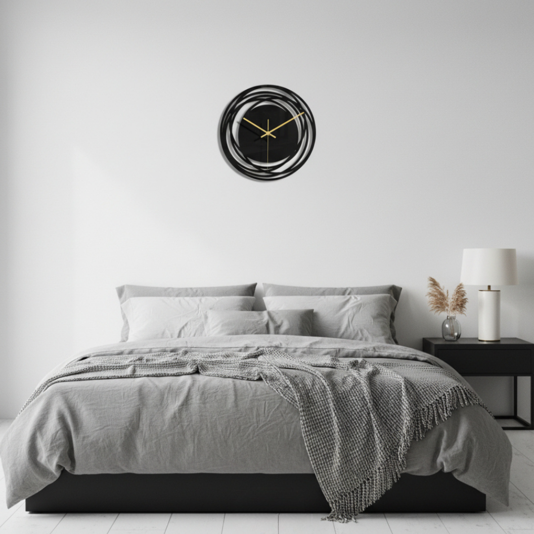 Elara Haus High-Quality Artistic Geometric Wall Clock - Non-Ticking Movement