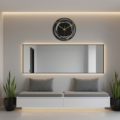 Elara Haus High-Quality Artistic Geometric Wall Clock - Non-Ticking Movement