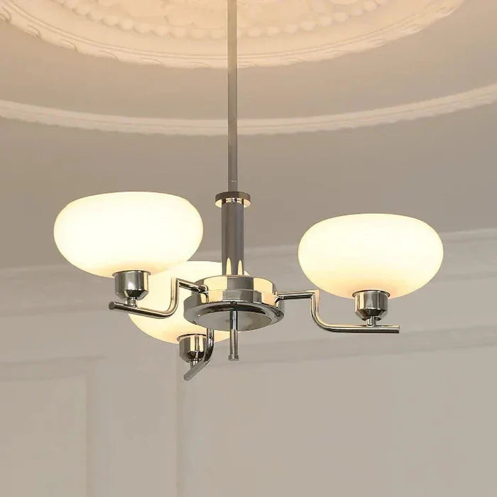 Modern Chandelier with Opal Glass Shades – Elegant Ceiling Lamp 2