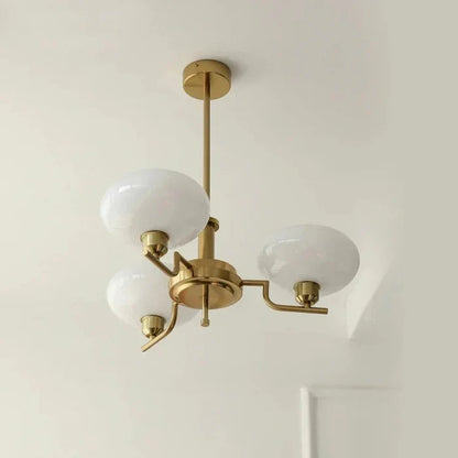 Modern Chandelier with Opal Glass Shades – Elegant Ceiling Lamp 6