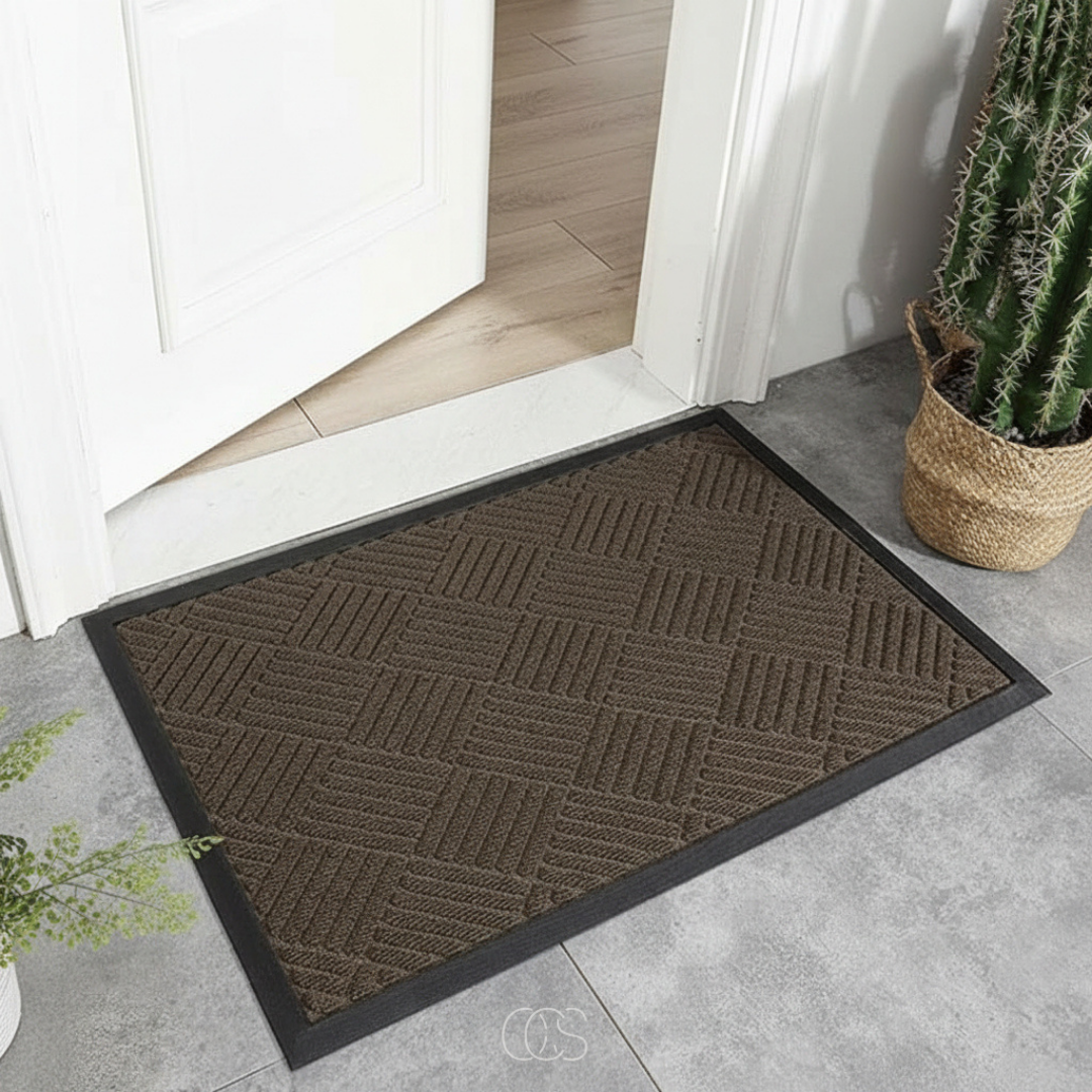 OCS - Abstract Water-Absorbing Non-Slip Doormat - Indoor & Outdoor 0