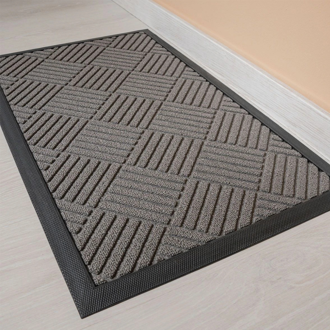 Elara Haus High-Quality Geometric Textured Entrance Mat - Indoor & Outdoor Use