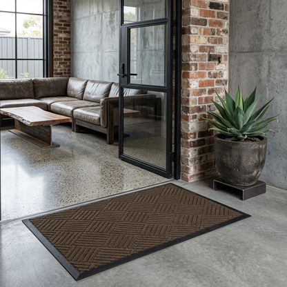 Elara Haus High-Quality Geometric Textured Entrance Mat - Indoor & Outdoor Use
