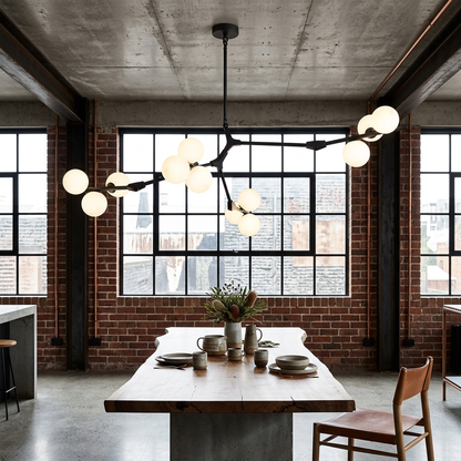 Elara Haus High-Quality Iron & Glass Pendant – Modern Molecular Art
