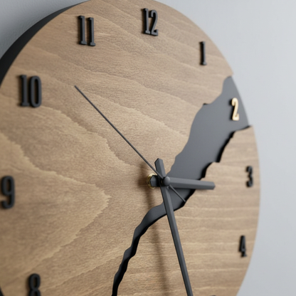 Elara Haus High-Quality Natural Timber Wall Clock - Modern Minimalist Art