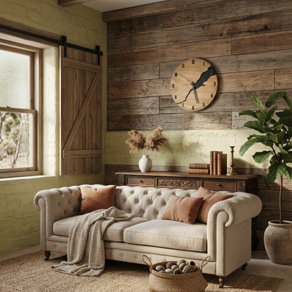 Elara Haus High-Quality Natural Timber Wall Clock - Modern Minimalist Art
