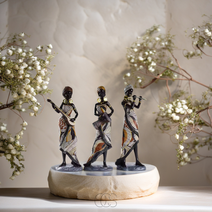 OCS - African Musicians Figurine Set - Decorative Sculptures 0