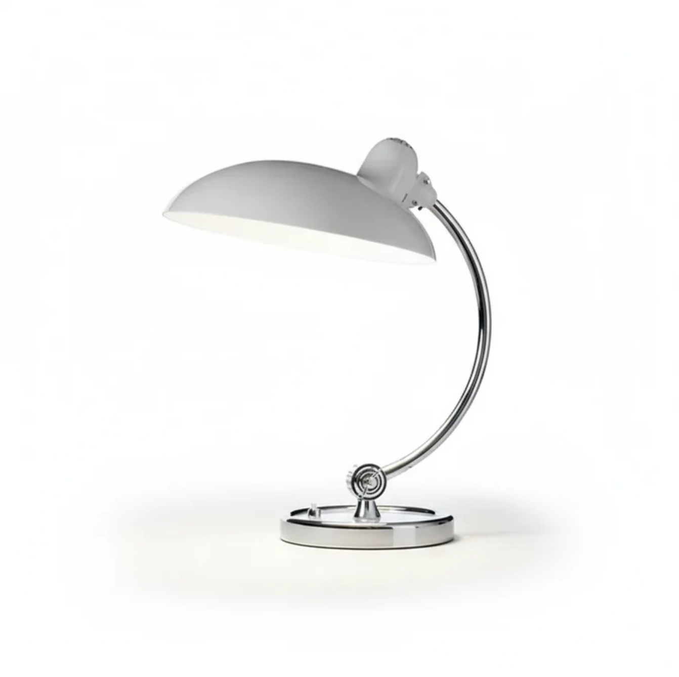 Retro designer desk lamp – metal with a chrome base 9