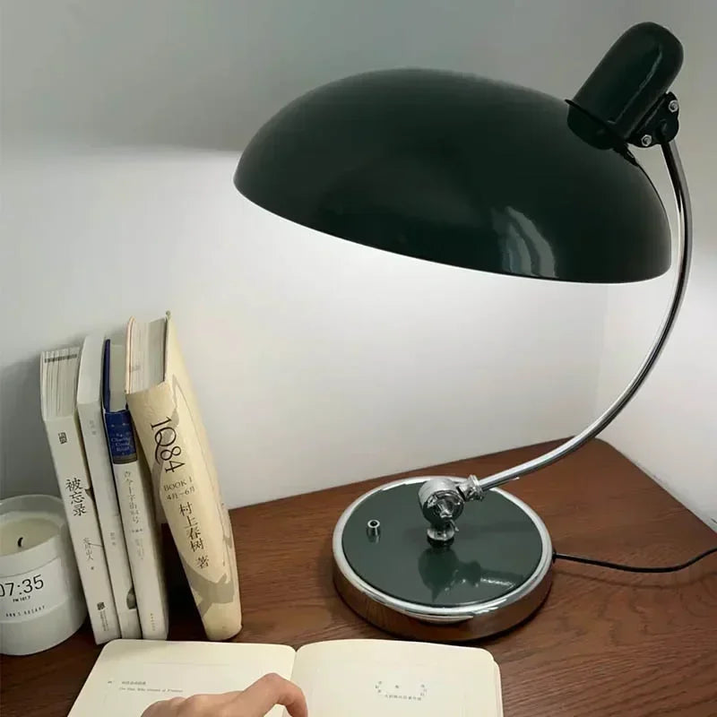 Retro designer desk lamp – metal with a chrome base 1