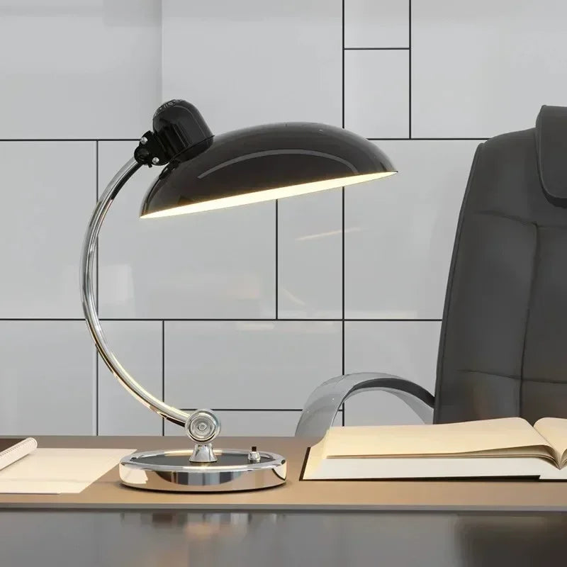 Retro designer desk lamp – metal with a chrome base 2