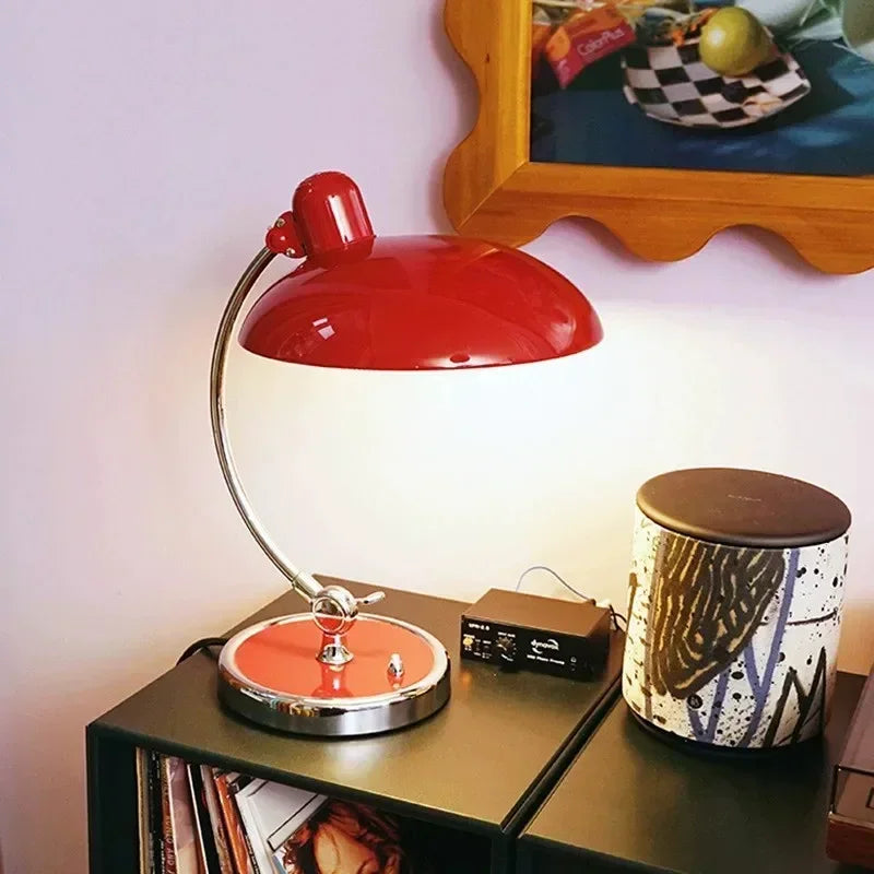 Retro designer desk lamp – metal with a chrome base 3