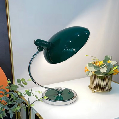 Retro designer desk lamp – metal with a chrome base 4
