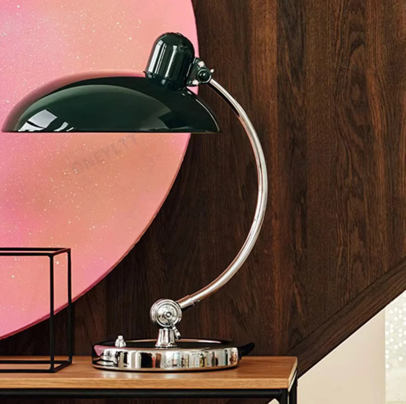 Retro designer desk lamp – metal with a chrome base 6