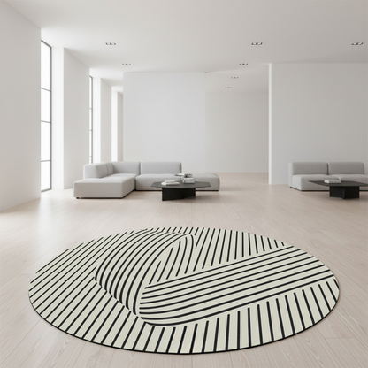 Elara Haus High-Quality Scandi-Style Geometric Circular Area Rug