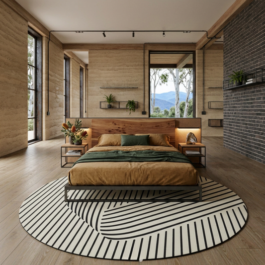 Elara Haus High-Quality Scandi-Style Geometric Circular Area Rug
