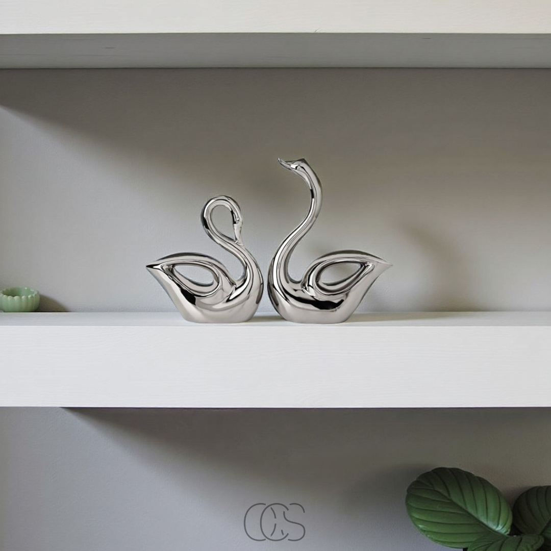 OCS - Ceramic Swan Pair Figurine 1