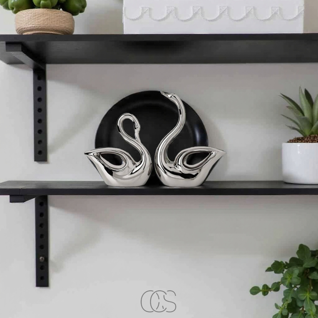 OCS - Ceramic Swan Pair Figurine 2