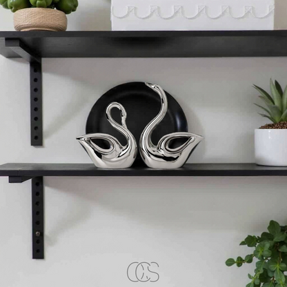 OCS - Ceramic Swan Pair Figurine 2