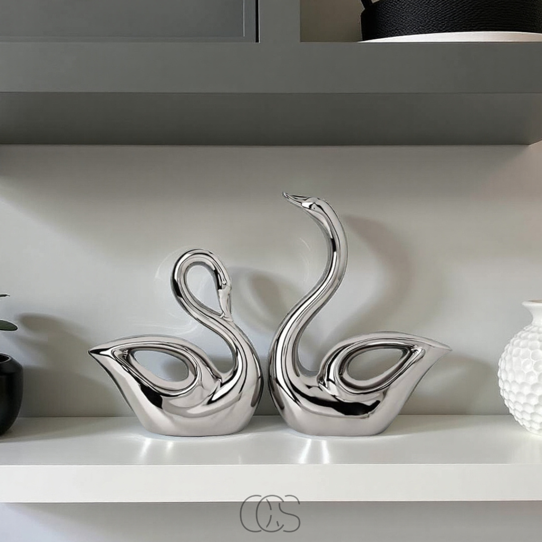 OCS - Ceramic Swan Pair Figurine 4