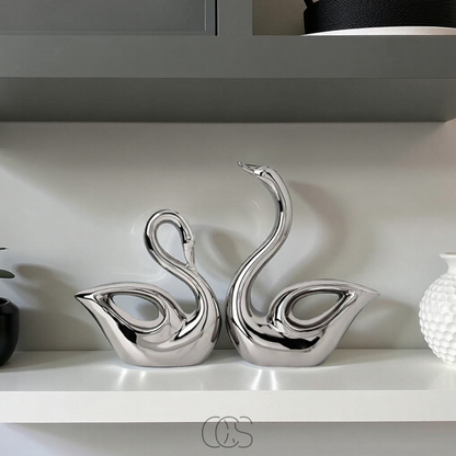 OCS - Ceramic Swan Pair Figurine 4