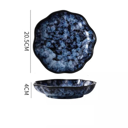 Cat Blue Japanese style Tableware 6