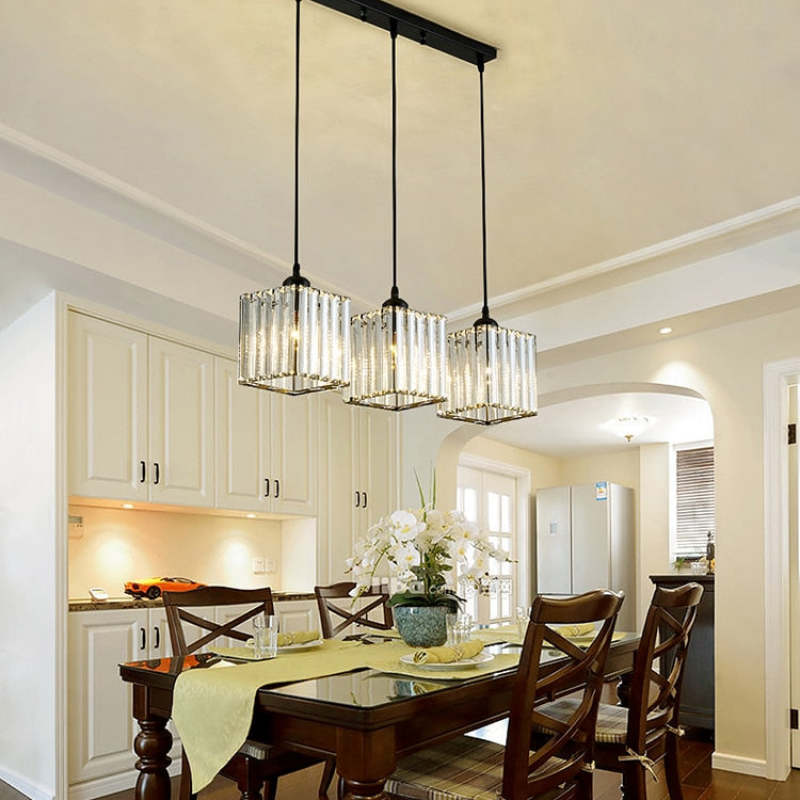 Vina Modern Cluster Cylinder Glass Pendant Light, Black/Gold 9