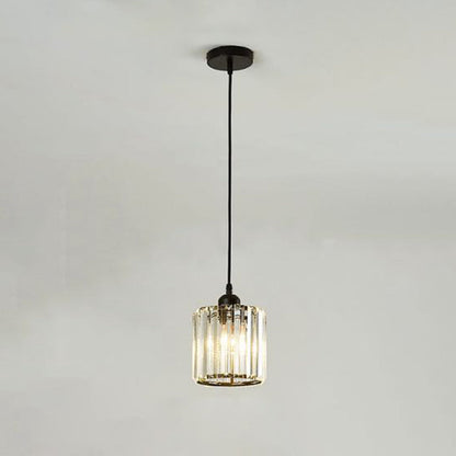 Vina Modern Cluster Cylinder Glass Pendant Light, Black/Gold 11