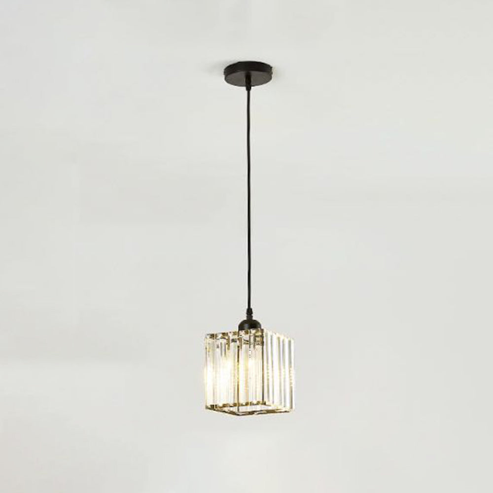 Vina Modern Cluster Cylinder Glass Pendant Light, Black/Gold 14